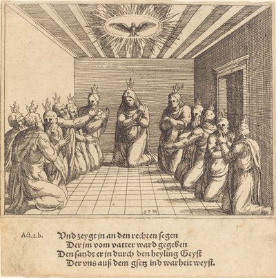Pyhän Hengen laskeutuminen, 1548. tekijältä Augustin Hirschvogel