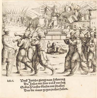 Jerikon kukistuminen, 1540. tekijältä Augustin Hirschvogel