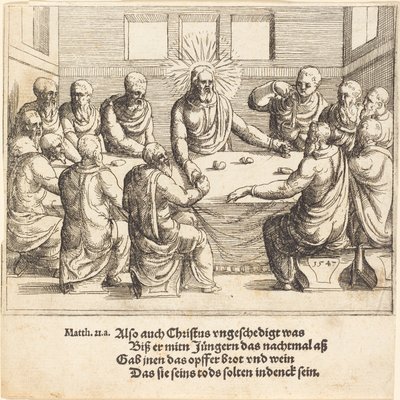 Viimeinen ehtoollinen, 1547. tekijältä Augustin Hirschvogel