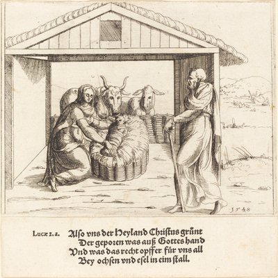 Syntymä, 1548. tekijältä Augustin Hirschvogel