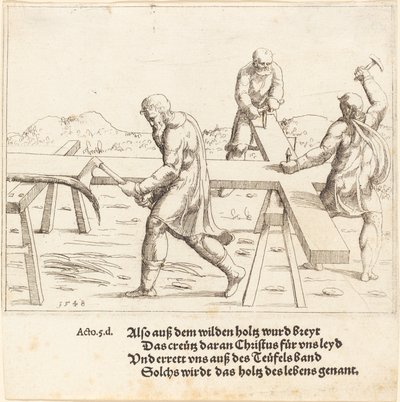 Ristin valmistelu, 1548. tekijältä Augustin Hirschvogel