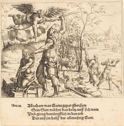 Iisakin uhri, 1547. tekijältä Augustin Hirschvogel