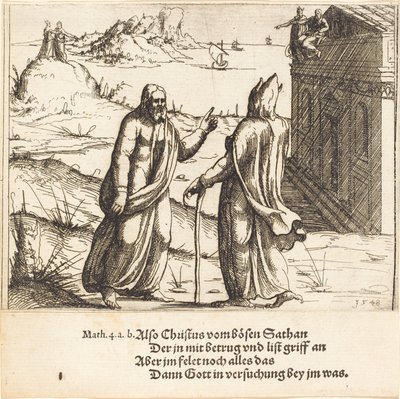 Kristuksen kiusaus, 1548. tekijältä Augustin Hirschvogel