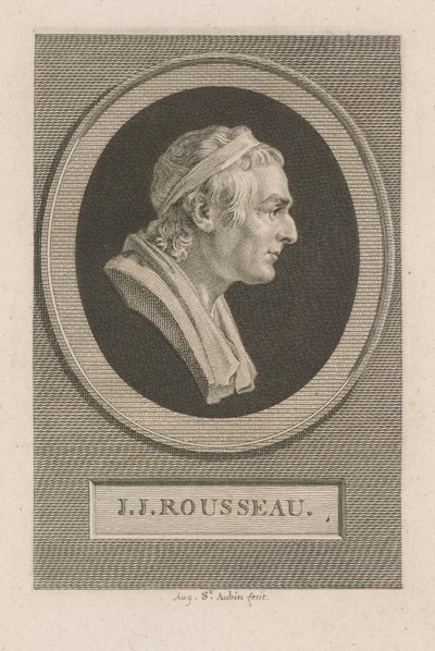 J. J. Rousseaun muotokuva tekijältä Augustin de Saint-Aubin