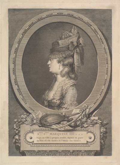 Adrienne-Sophie Marquise de ***:n muotokuva, 1779. tekijältä Augustin de Saint Aubin