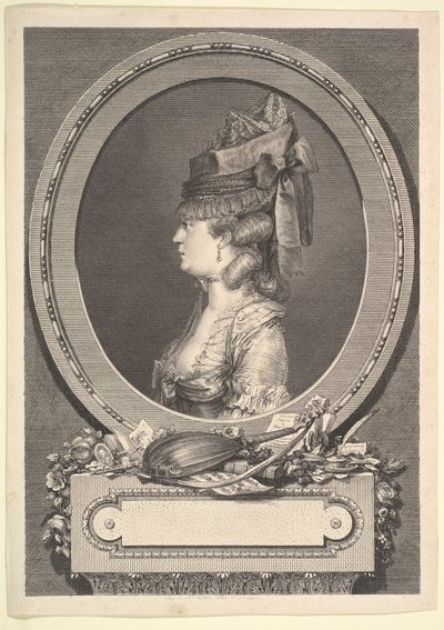 Adrienne-Sophie Marquise de ***:n muotokuva, 1779. tekijältä Augustin de Saint Aubin