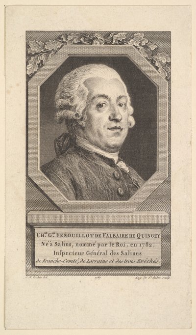 Charles George Fenouillot de Falbaire de Quingeyn muotokuva, 1787. tekijältä Augustin de Saint Aubin