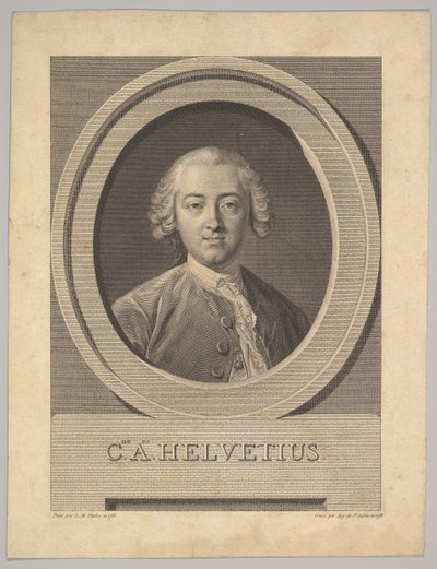 Claude Adrien Helvetiuksen muotokuva 1715-1771, 1772. tekijältä Augustin de Saint Aubin
