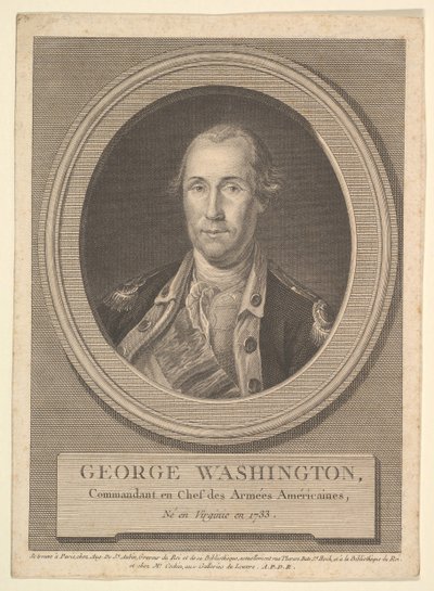 George Washingtonin muotokuva elokuussa 1836. tekijältä Augustin de Saint Aubin