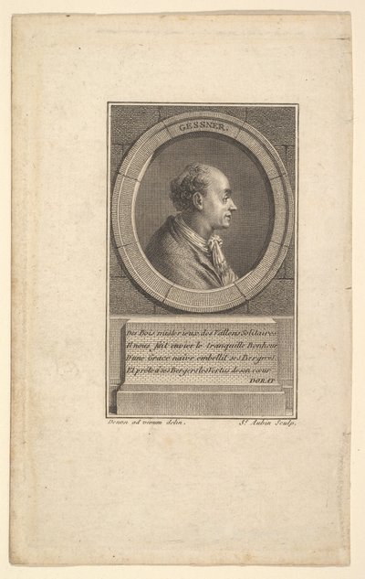 Gessnerin muotokuva, 1775. tekijältä Augustin de Saint Aubin