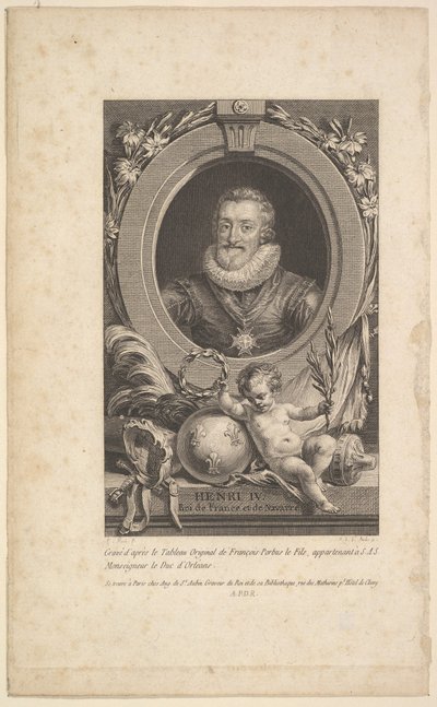 Henri IV:n muotokuva, 1777. tekijältä Augustin de Saint Aubin