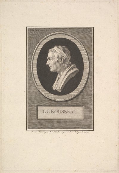 J. J. Rousseaun muotokuva, 1801. tekijältä Augustin de Saint Aubin