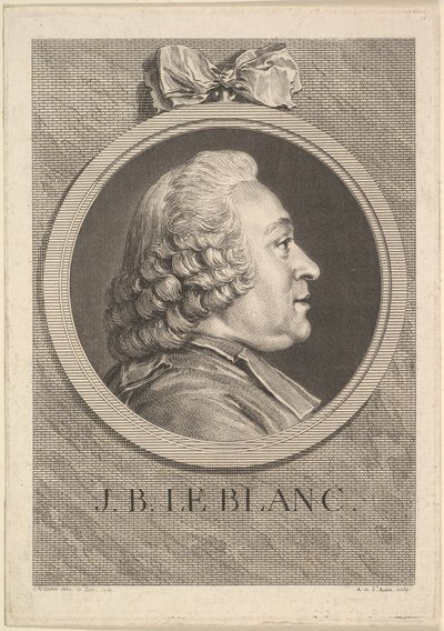 Muotokuva Jean-Baptiste Le Blancista, 1750. tekijältä Augustin de Saint Aubin
