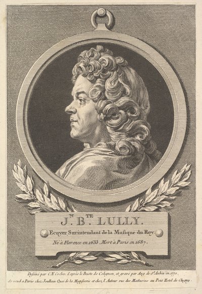 Muotokuva Jean-Baptiste Lullystä, 1770. tekijältä Augustin de Saint Aubin