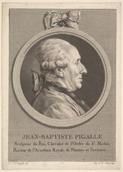Jean-Baptiste Pigallen muotokuva, 1782. tekijältä Augustin de Saint Aubin