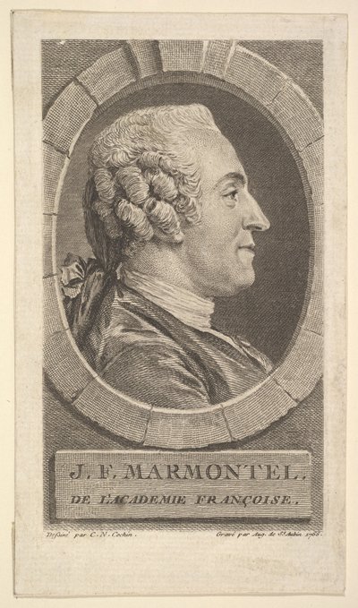 Jean-Francoise Marmontelin muotokuva, 1765. tekijältä Augustin de Saint Aubin