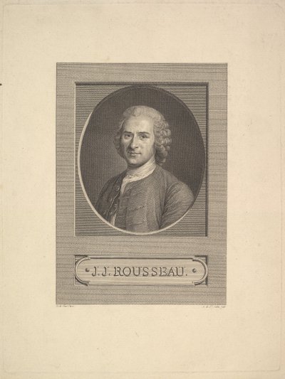 Jean-Jacques Rousseaun muotokuva, 1777. tekijältä Augustin de Saint Aubin