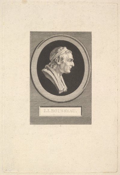 Jean-Jacques Rousseaun muotokuva, 1801. tekijältä Augustin de Saint Aubin