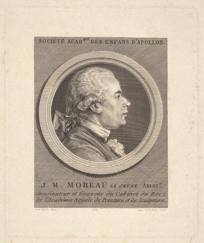 Jean-Michel Moreaun muotokuva, 1787. tekijältä Augustin de Saint Aubin