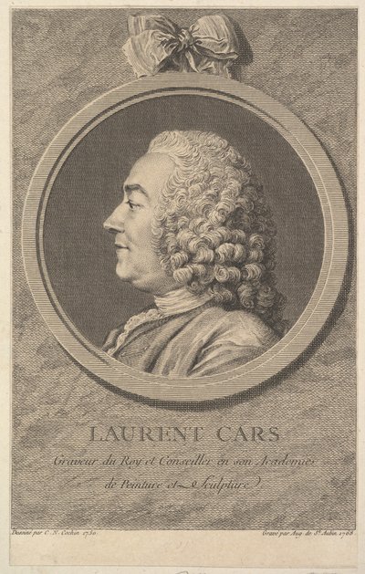 Laurent Carsin muotokuva, 1768. tekijältä Augustin de Saint Aubin