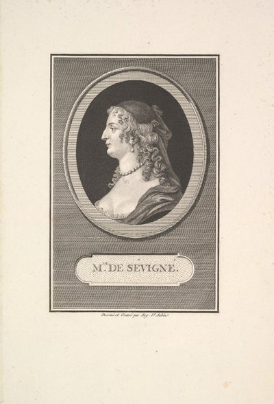 Muotokuva Marie de Rabutinista, Mise de Sévigné, 1802. tekijältä Augustin de Saint Aubin