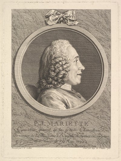 Pierre-Jean Marietten muotokuva, 1765. tekijältä Augustin de Saint Aubin