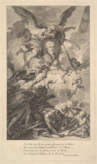 Muotokuva Simon-Nicolas-Henri Linguetista, 1780. tekijältä Augustin de Saint Aubin