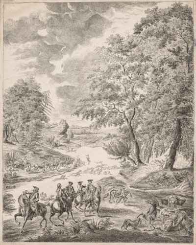 Hirvenmetsästys tekijältä Augustin de Saint Aubin