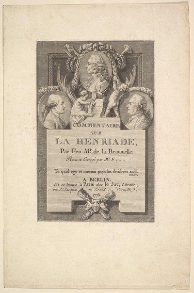 Voltaire, Fréron ja Beaumelle, 1775. tekijältä Augustin de Saint Aubin