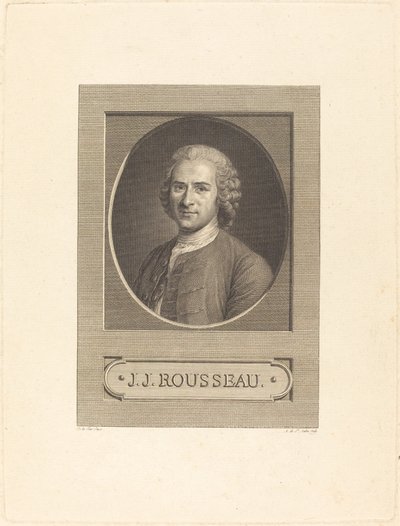 Etukappale: J.J. Rousseau tekijältä Augustin de Saint Aubin after Maurice Quentin