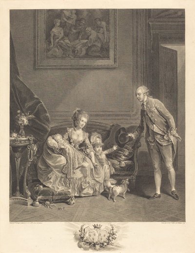 Chartresin herttua, hänen vaimonsa ja lapsensa tekijältä Augustin de Saint Aubin and Isidore Stanislas Helman