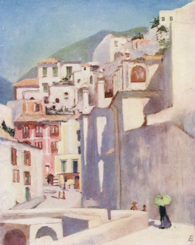 Amalfi kesällä (värilitografia) tekijältä Augustine Fitzgerald