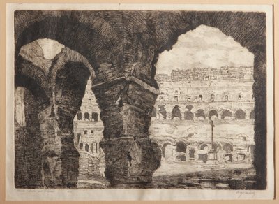 Rooma, Colosseumin kaaret (etsaus paperille) tekijältä Augusto Baracchi