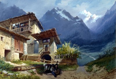 Lavastus oopperaan "Linda di Chamounix", Gaetano Donizetti, Torino, 1875 tekijältä Augusto Ferri