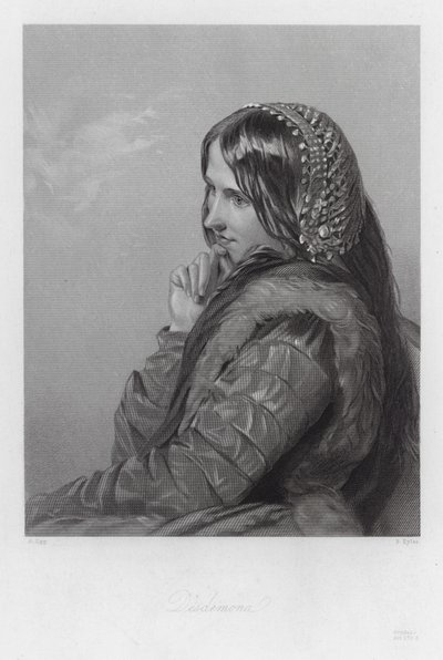 Desdemona, hahmo Othellossa (kaiverrus) tekijältä Augustus (after) Egg