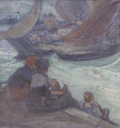Lähtö kalastamaan, Augustus Koopman (öljy kankaalle) tekijältä Augustus B. Koopman