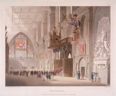 Guildhall, Lontoo, 1808 tekijältä Augustus Charles Pugin, Thomas Rowlandson