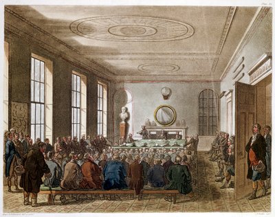 Agricultural Societyn kokous, Lontoo, 1808-1810 tekijältä Augustus Charles Pugin, Thomas Rowlandson