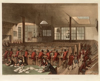 Posti, c1808 tekijältä Augustus Charles Pugin, Thomas Rowlandson