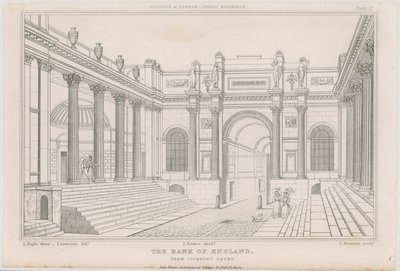 Bank of England, Lothbury Court tekijältä Augustus Charles Pugin