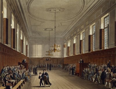 Eton School Room, "History of Eton Collegesta", osa "Historia of the Colleges", kaiverrettu Joseph Constantine Stadler (fl.1780-1812) pub. kirjoittanut R. Ackermann, 1816 (akvatinta) tekijältä Augustus Charles Pugin
