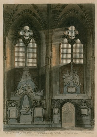 Neljäs ja viides ikkuna, South Aisle, Westminster Abbey, Lontoo tekijältä Augustus Charles Pugin