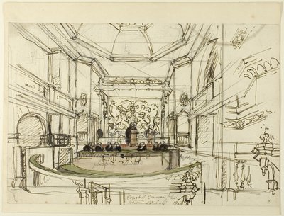 Court of Common Pleas, Westminster Hall, Lontoon mikrokosmoksesta peräisin oleva opus tekijältä Augustus Charles Pugin
