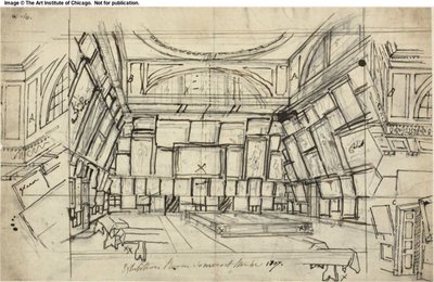 Study for Exhibition Room, Somerset House, Microcosm of London tekijältä Augustus Charles Pugin