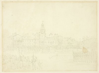 Tutkimus Mounting Guardille, St James Park, Microcosm of London tekijältä Augustus Charles Pugin