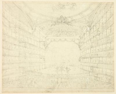 Opiskelu Opera Houselle, Microcosm of London tekijältä Augustus Charles Pugin