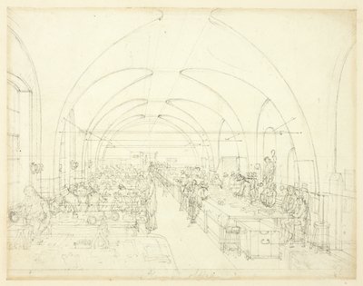 Opiskelu Stamp Officelle, Microcosm of London tekijältä Augustus Charles Pugin