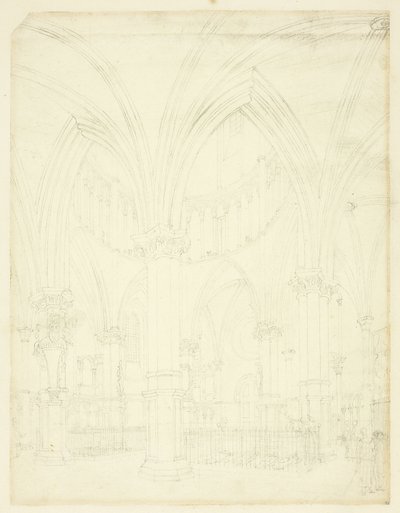 Opiskelu Temple Churchille, Microcosm of London tekijältä Augustus Charles Pugin