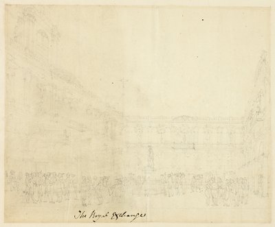 Tutkimus Royal Exchangelle, Microcosm of London tekijältä Augustus Charles Pugin