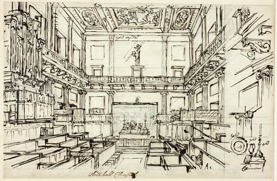 Tutkimus Whitehall Chapelille, Microcosm of London tekijältä Augustus Charles Pugin